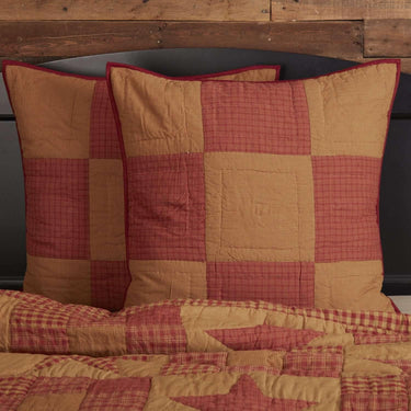 Ninepatch Star Quilted Euro Sham 26x26 VHC Brands - The Fox Decor